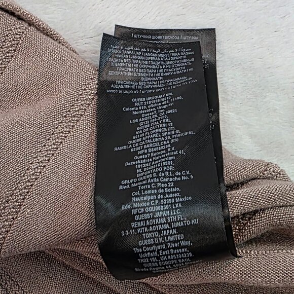 Cozy Ribbed Knit Turtleneck Guess Dress in Beige - Size M - Perfect for Fall! - Picture 11 of 14